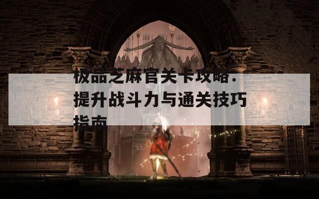 极品芝麻官关卡攻略：提升战斗力与通关技巧指南